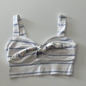 Forever 21 Blue and White Striped Crop Top